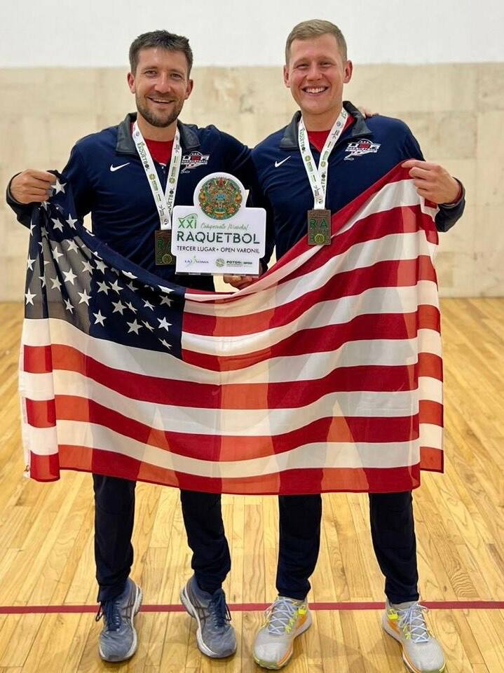 Men's Doubles Bronze Medalists Charlie Pratt and Sam Bredenbeck at the IRF World Championships