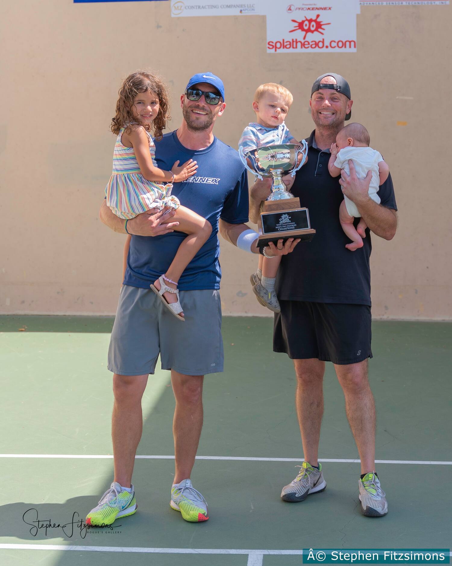Men’s 2022 Pro Doubles Outdoor Champions Micah Rich and Jason Geis accompanied by future Outdoor champions. Photo courtesy of Stephen Fitzsimons