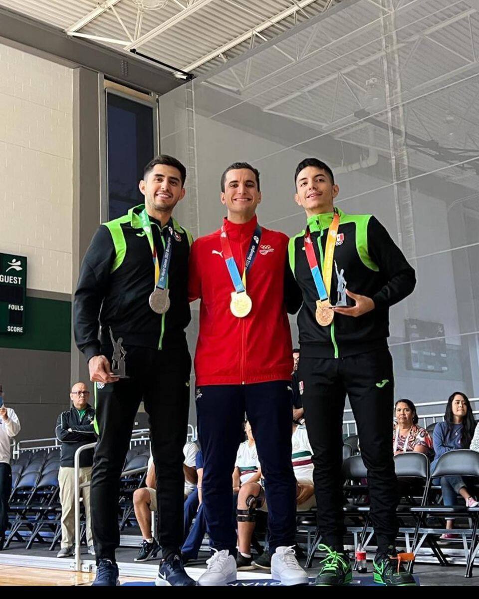 Rodrigo Montoya, Andres Acuña, and Andree Parrilla at the 2022 World Games.