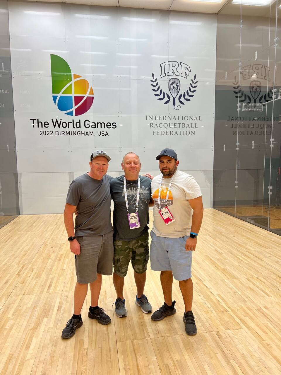 The Portable Court Crew: Trent Stewart, Eddie Meredith, Anthony Herrera