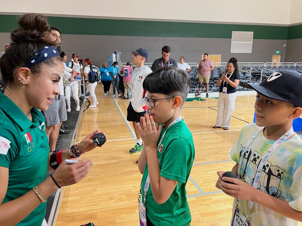 Paola Longoria signing autographs at the 2022 World Games
