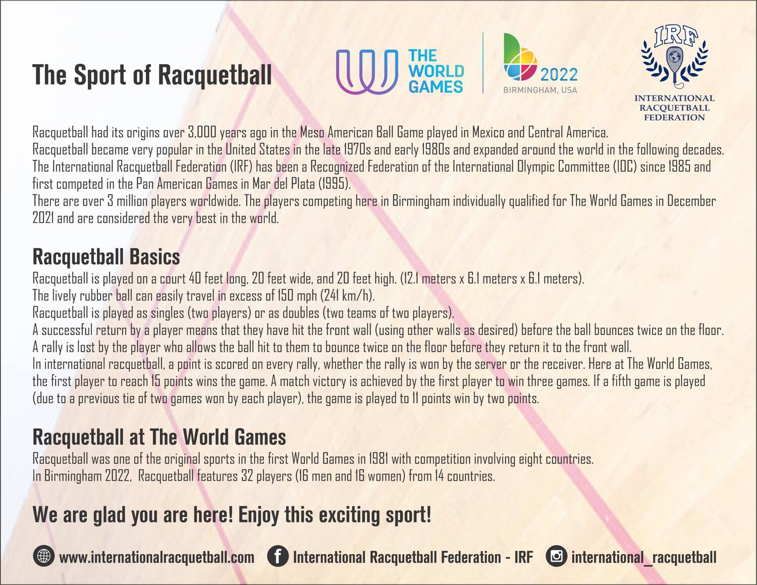 World Games Leaflet