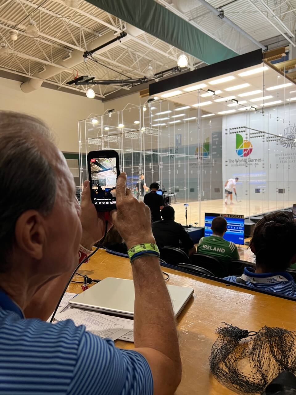 Gary Mazaroff streaming on Facebook during the World Games