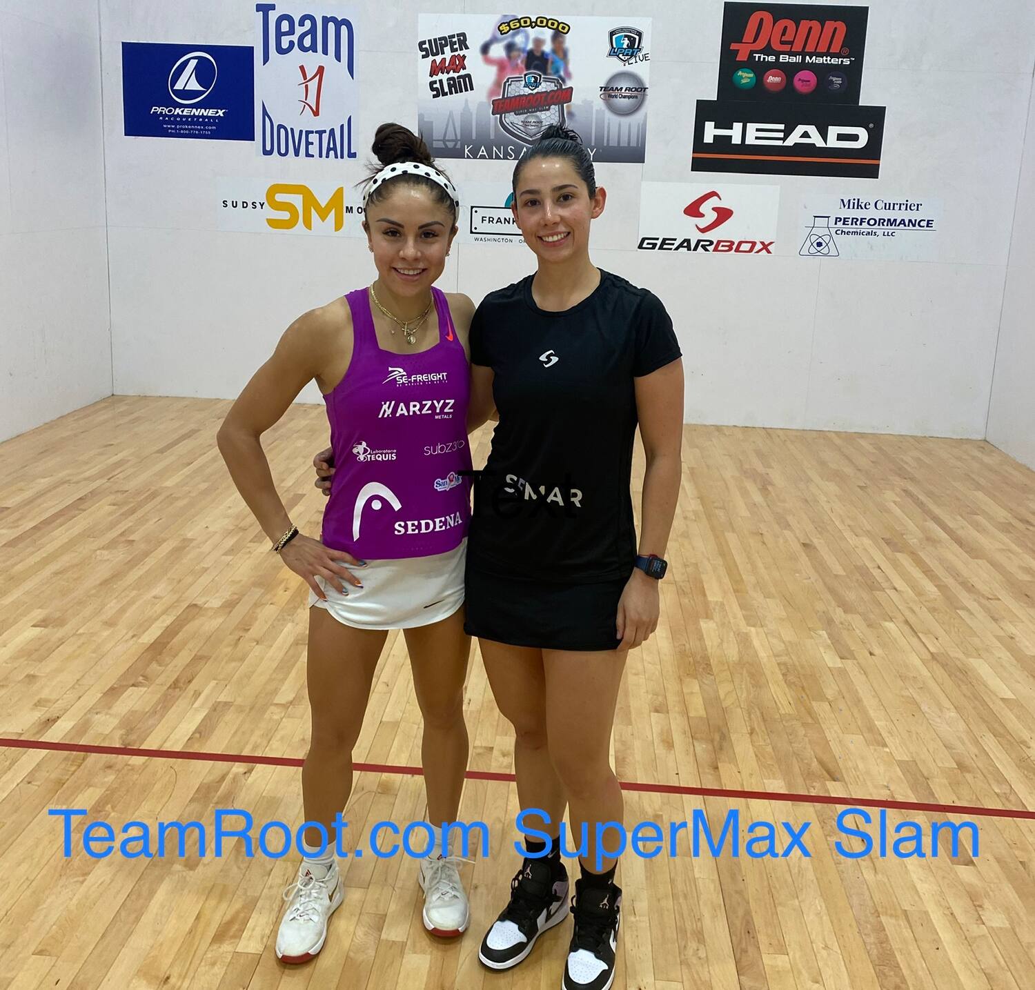 Finalists Paola Longoria & Montse Mejia at the TeamRoot.com SuperMax Slam