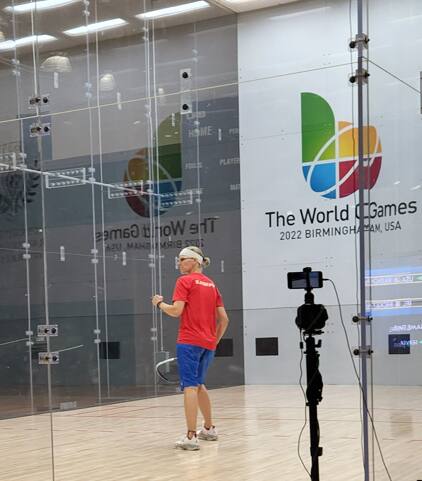Rhonda Rajsich fist pumps after a long rally