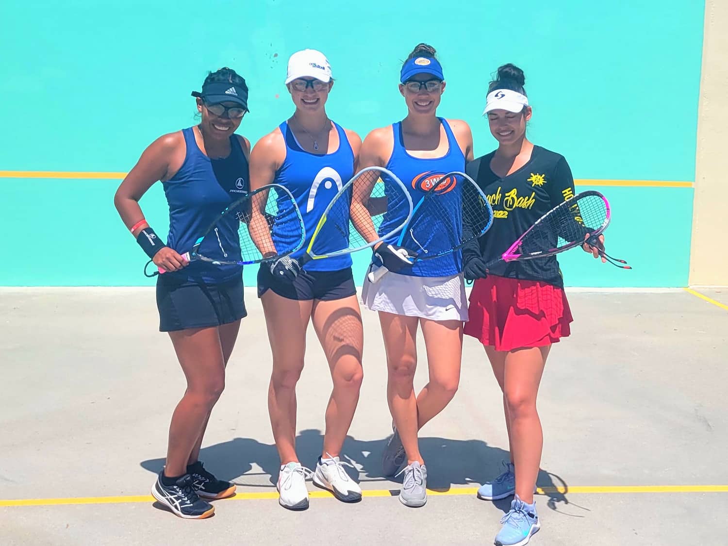 Women’s Pro Doubles Finalists. L-R Katie Neils, Erika Manilla, Michelle De La Rosa, and Hollie Scott. Photo by Rick Bernstein.