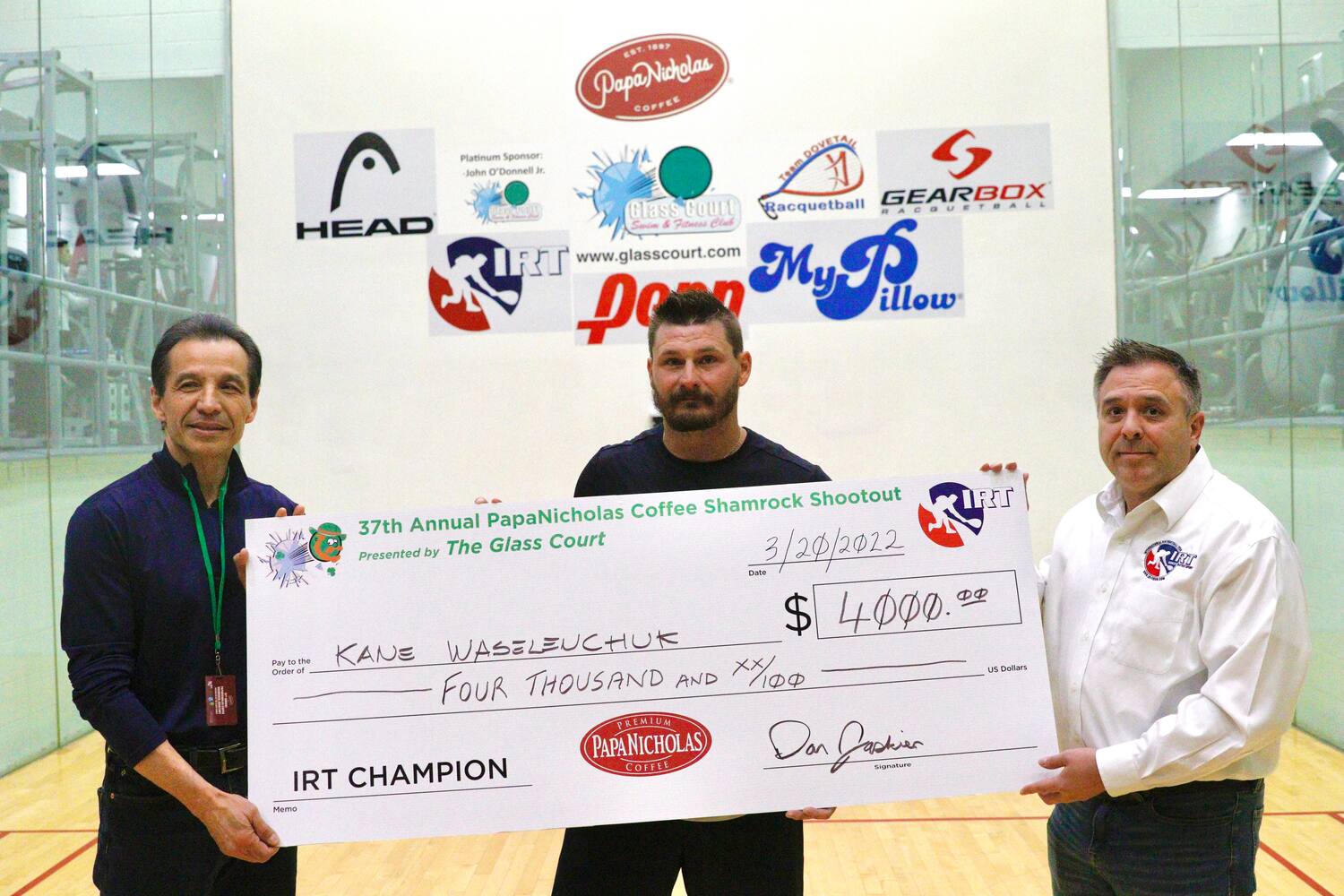 Kane Waslenchuk Men's Pro Singles Winner at the PapaNicholas Shamrock Shootout