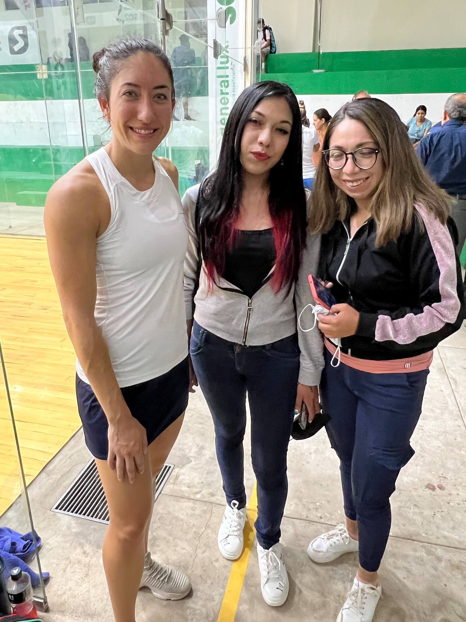 Kelani Lawrence and fans at the XXXIII Pan American Racquetball Championships