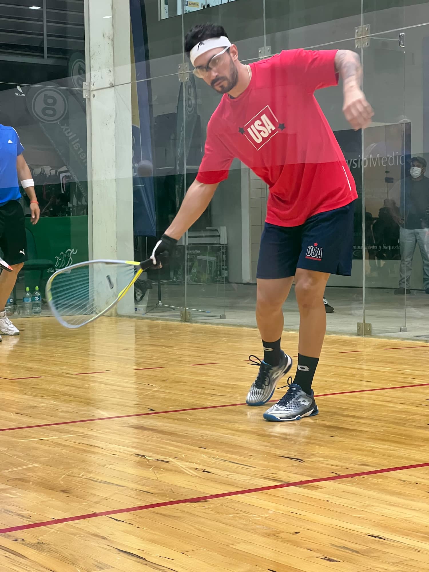 Alex Landa in Quarterfinal Singles action at the XXXIII Pan American Racquetball Championships