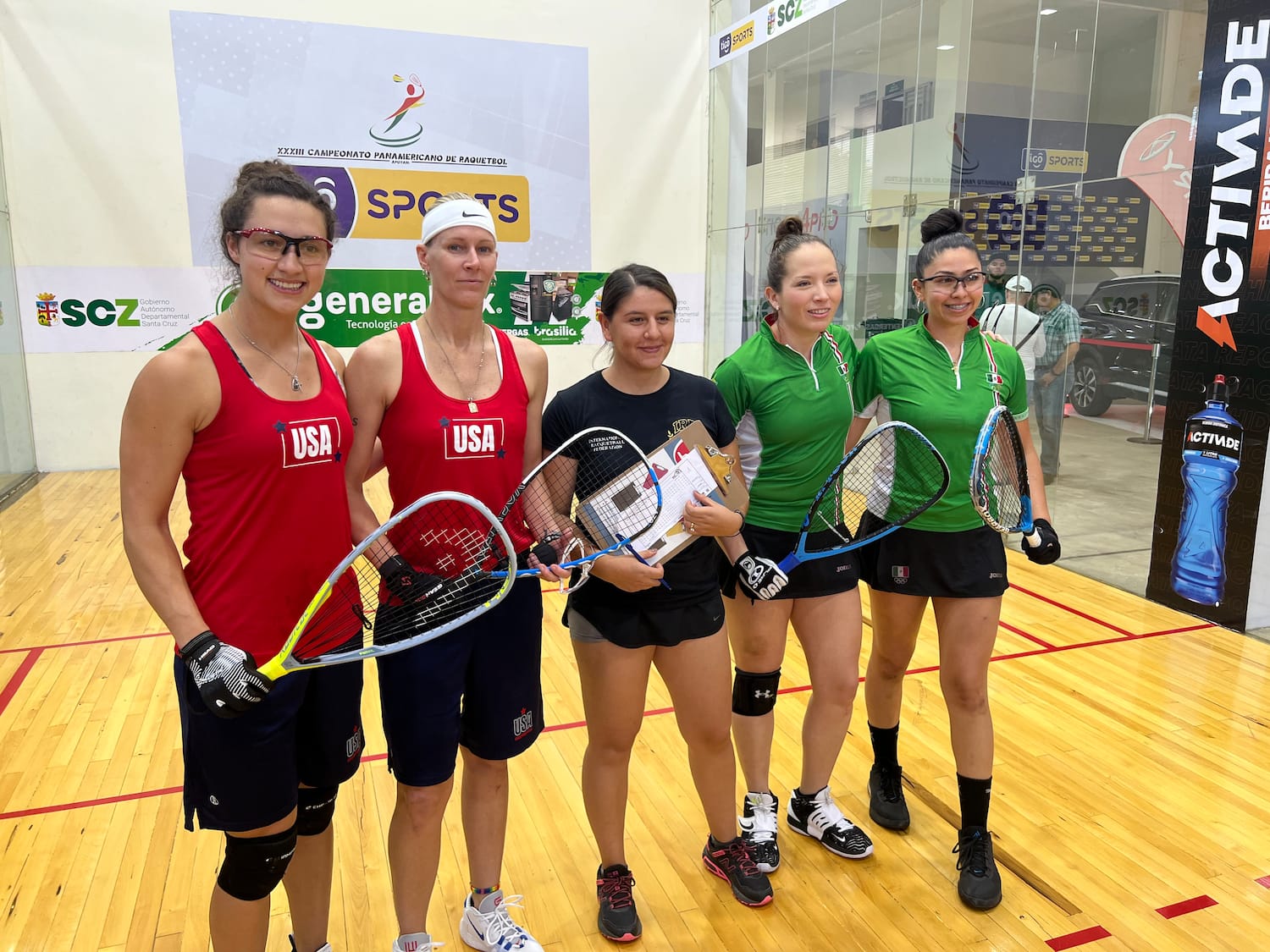 Women's Doubles action at the Pan American Racquetball Championships