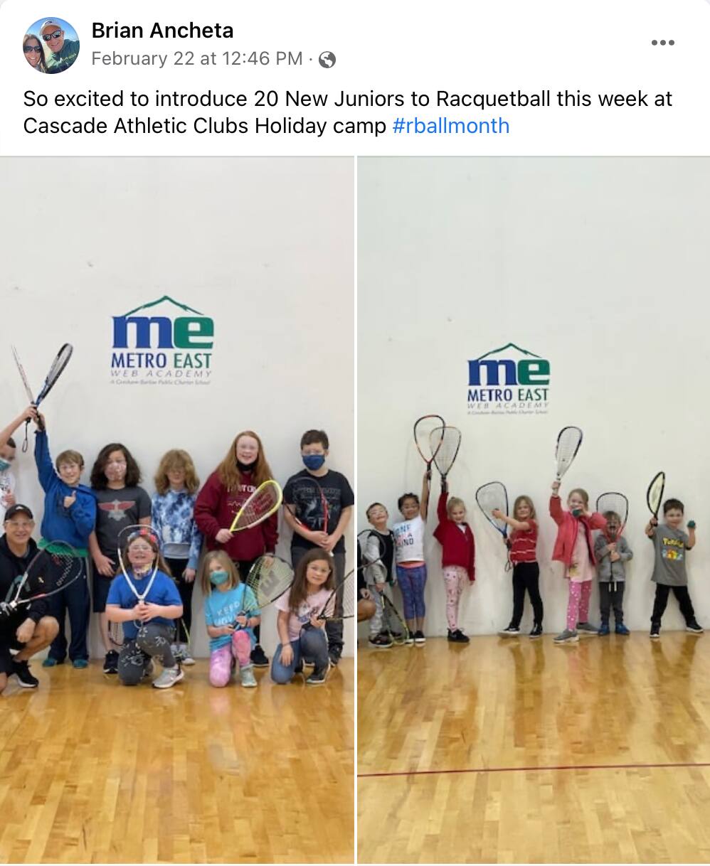 Brian Ancheta celebrating Racquetball Month