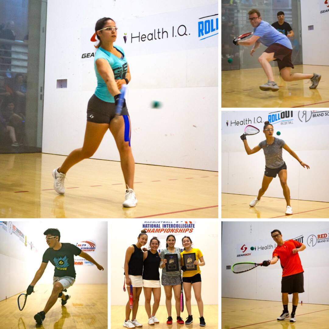 Collage from the 2019 USA Racquetball Collegiate Championships