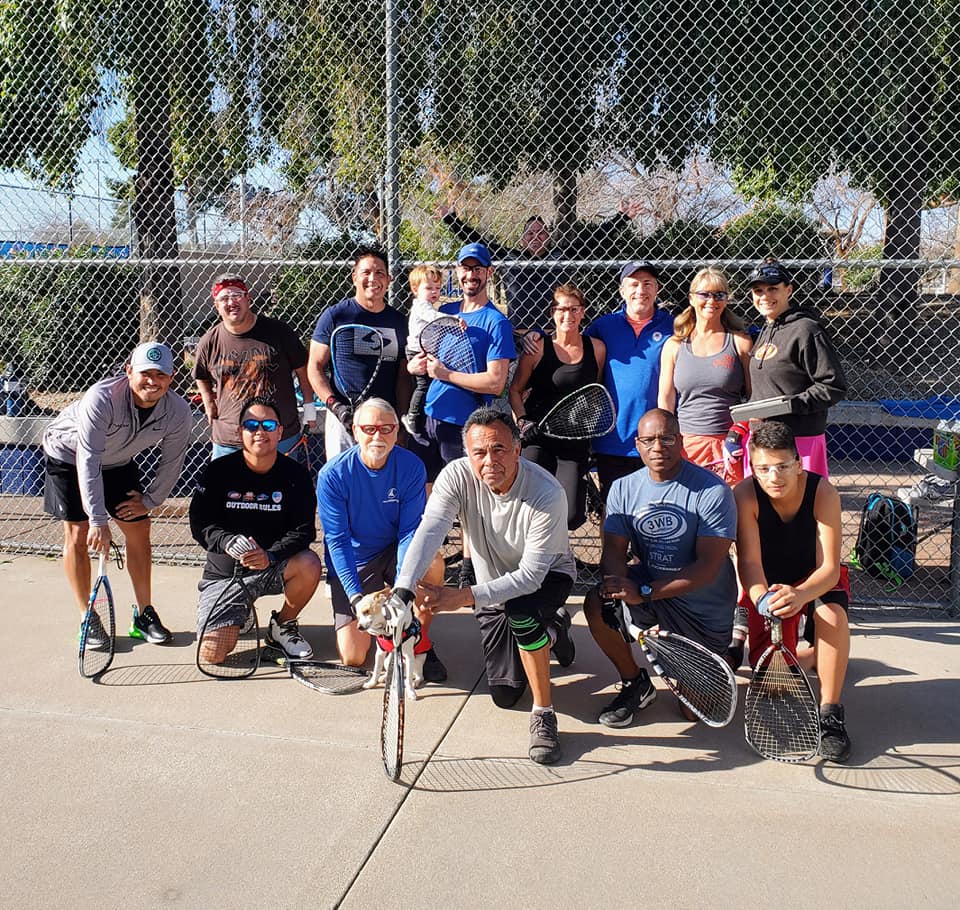 World Outdoor Racquetball Battle of the Roses group shot via Key Racquetball