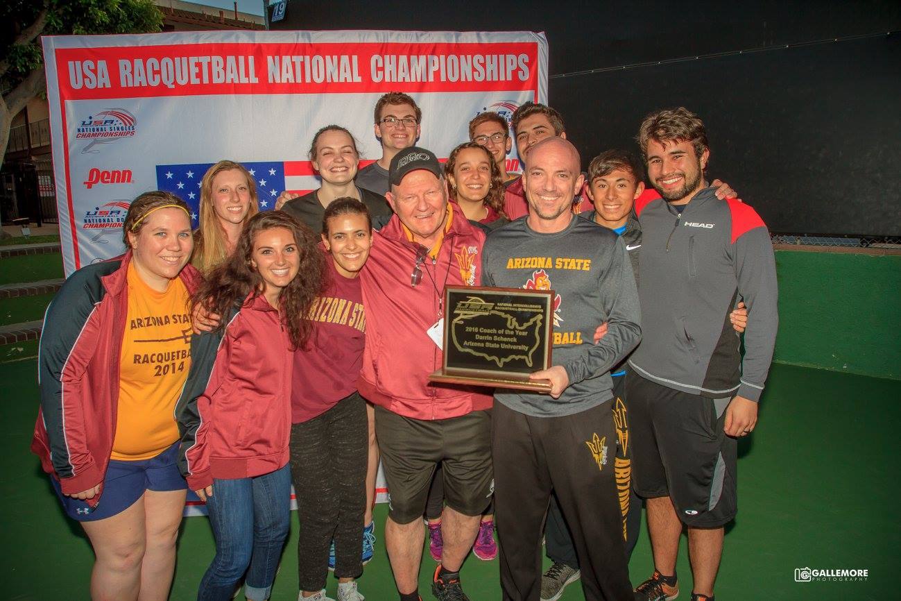 Real Racquetball Champion Darrin Schenck with the Arizona State University Racquetball Team