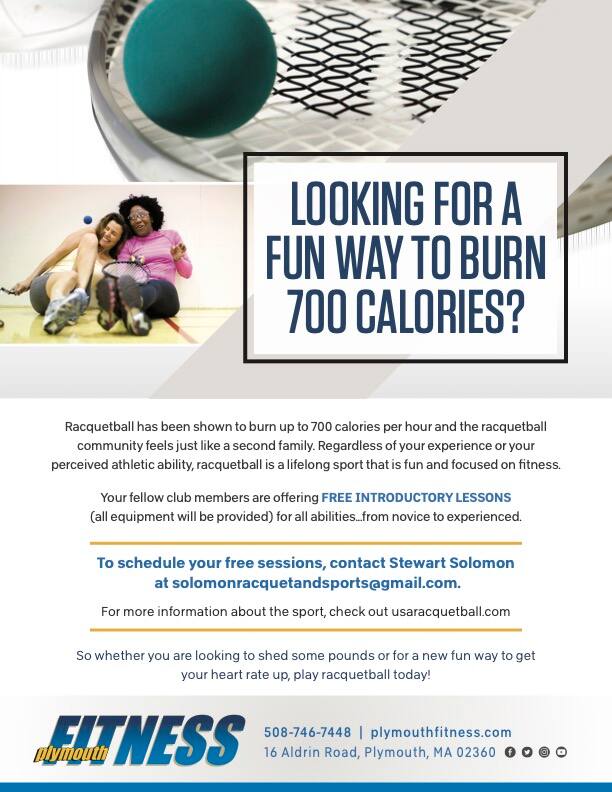 National Racquetball Month - Plymouth Racquetball Flyer