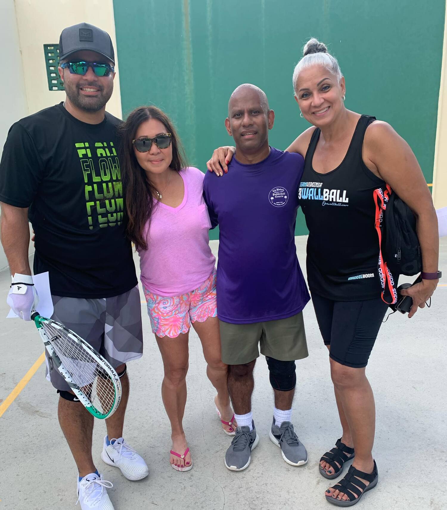Combined 75+ champs plus your tournament Directors (L-R) Rivera, Le, Vemulapalli, Melendez. Photo courtesy of Thao Le