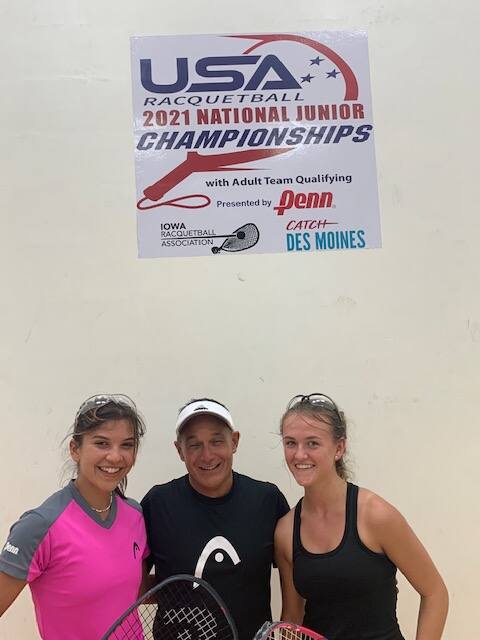 Brielle Fernando, Brian Ancheta, and Gabbie Roseman (MO) at 2021 Junior Nationals in Des Moines.