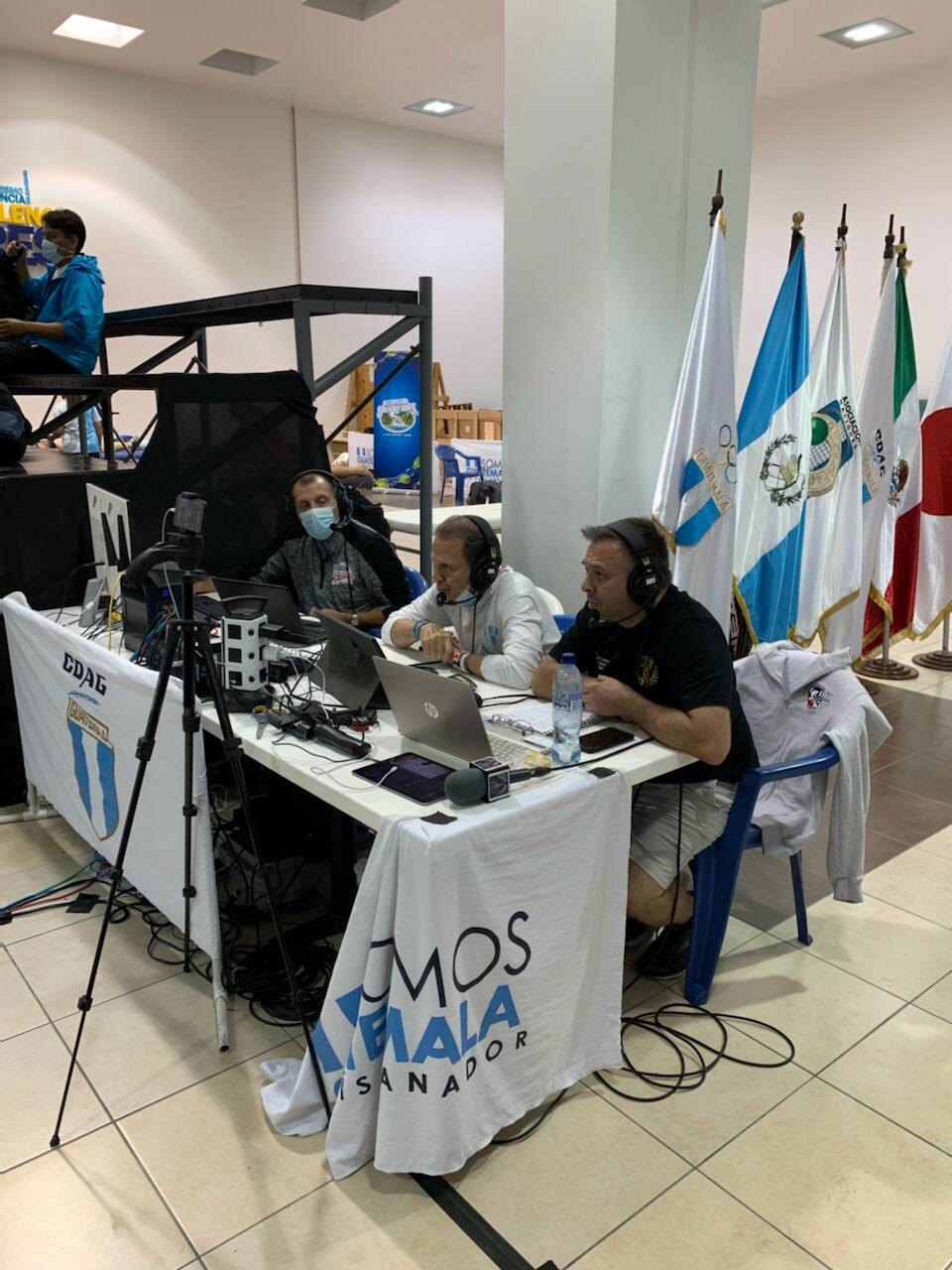 The International Racquetball Federation Streaming Crew hard at work.