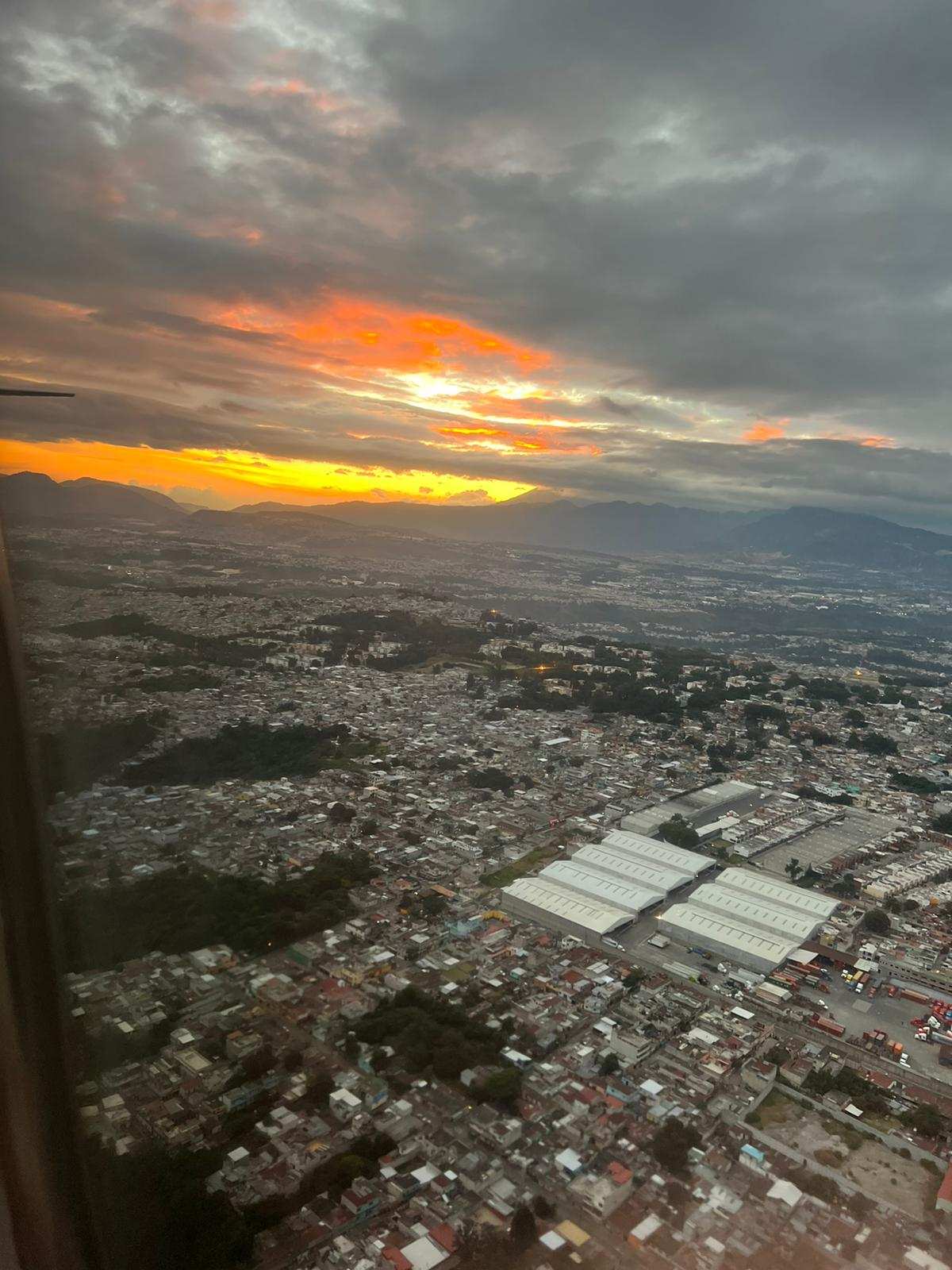 Overview of Guatemala City, Guatemala from the plane.