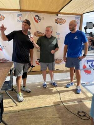 Post-game interview on the IRT feed featuring (L-R) Jason Geis, Todd Boss, and Micah Rich.