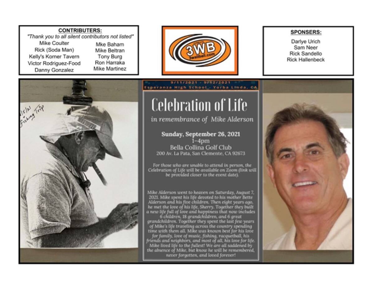 Figure 3: Memorial to Mike Alderson courtesy of 3WallBall Productions