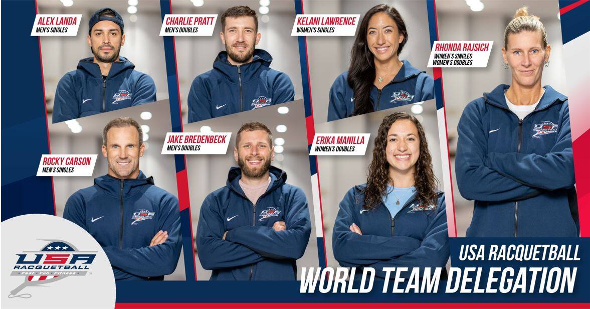 World Team Delegation - Alex Landa, Charlie Pratt, Kelani Lawrence, Rocky Carson, Jake Bredenbeck, Erika Manilla, Rhonda Rajsich