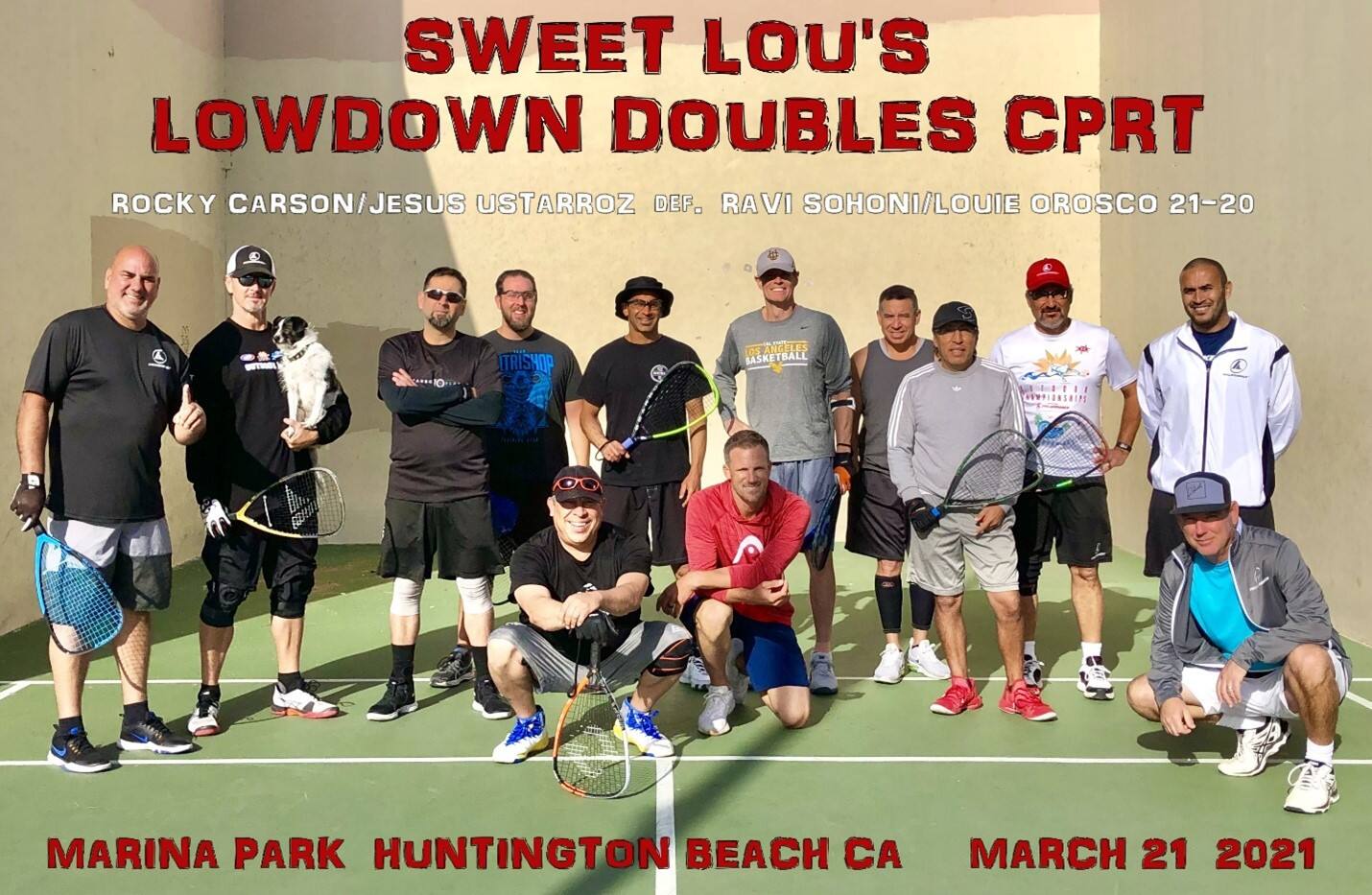 Group shot of Doubles participants at the Sweet Lou's LowDown tournament