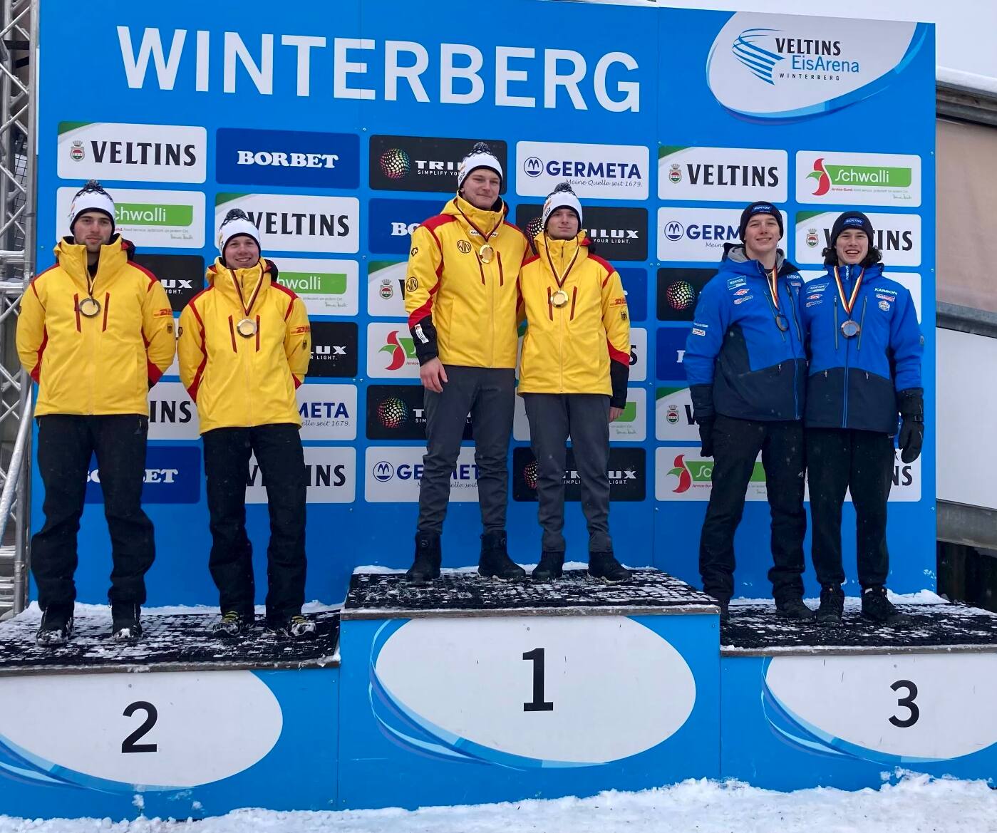 marcus mueller and ansel haugsjaa get bronze at junior world cup #3 in winterberg Germany