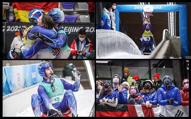 the USA Luge relay team at the 2022 Olympic Games