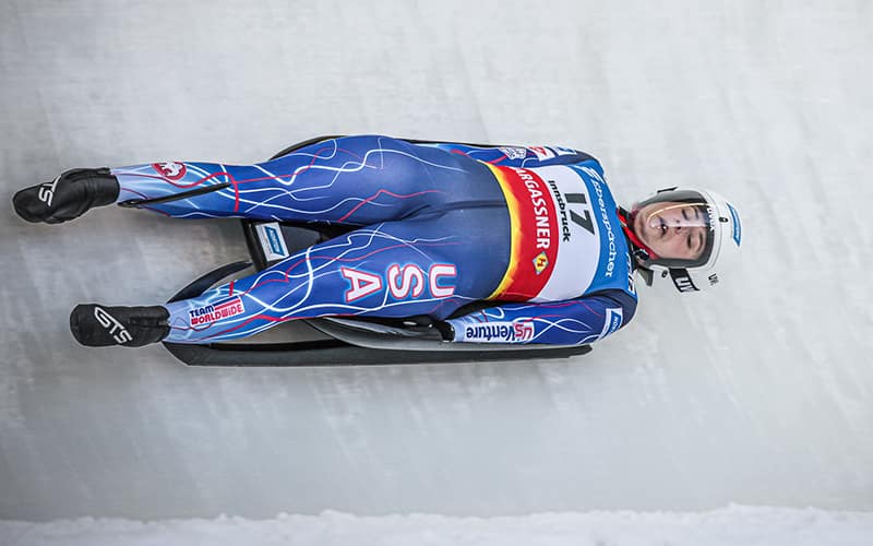 Emily Sweeney in Igls, Austria on December 19, 2021.