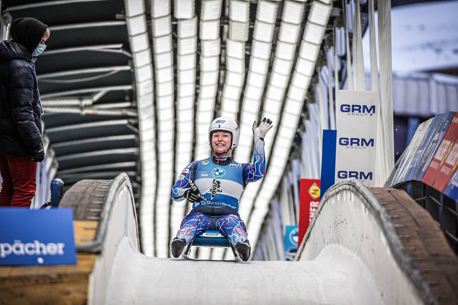 Ashley Farquharson in the finish area after the Sochi sprint