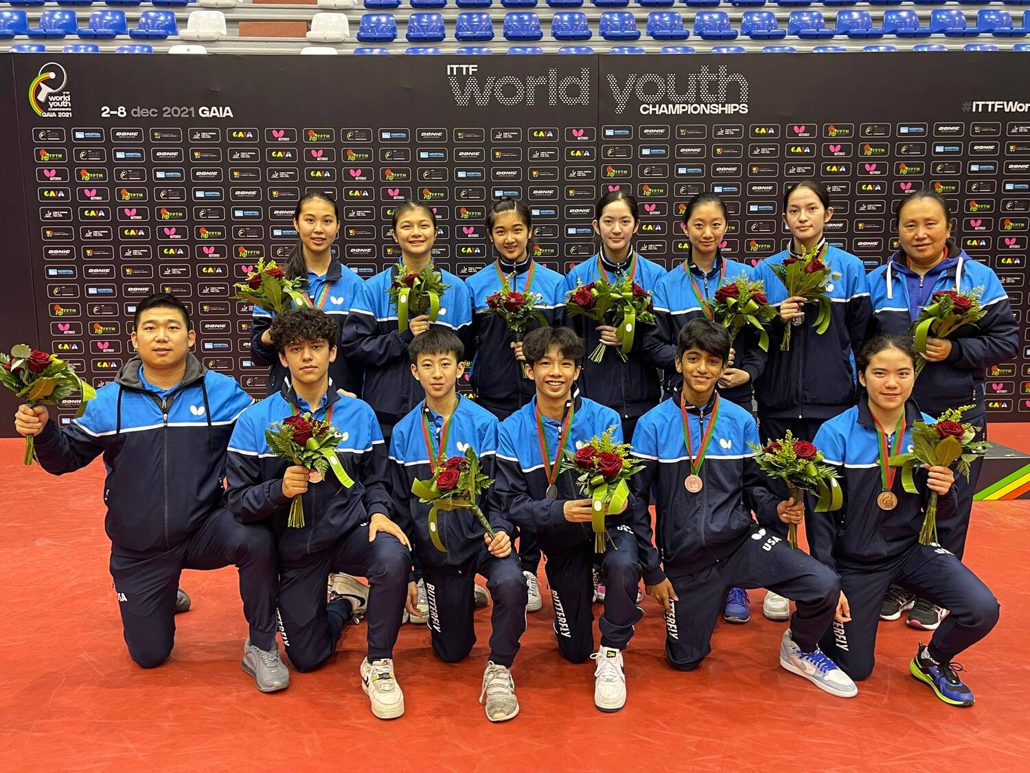 Team USA Posing with Medals