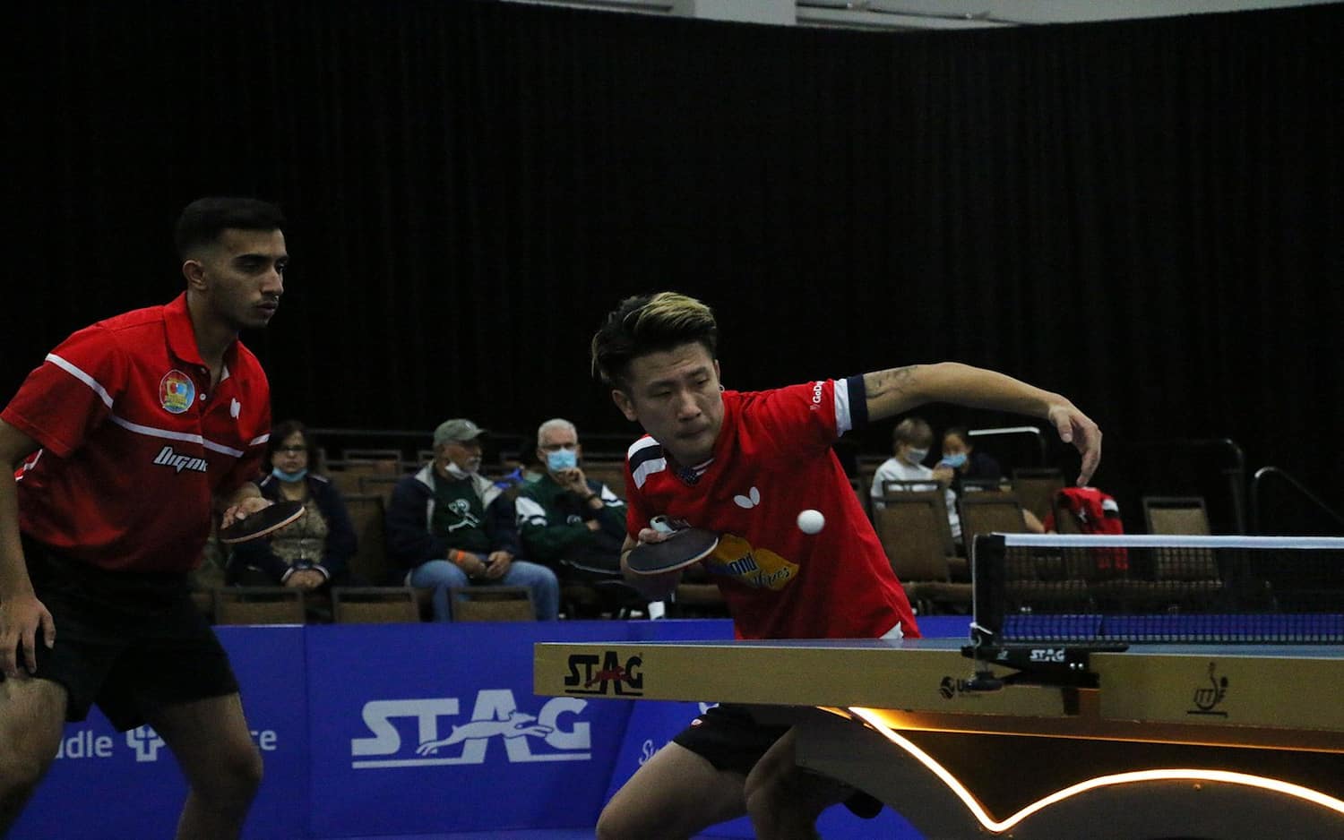 Nikhil Kumar and Xiang Jing Zhang at US Open Playing Doubles