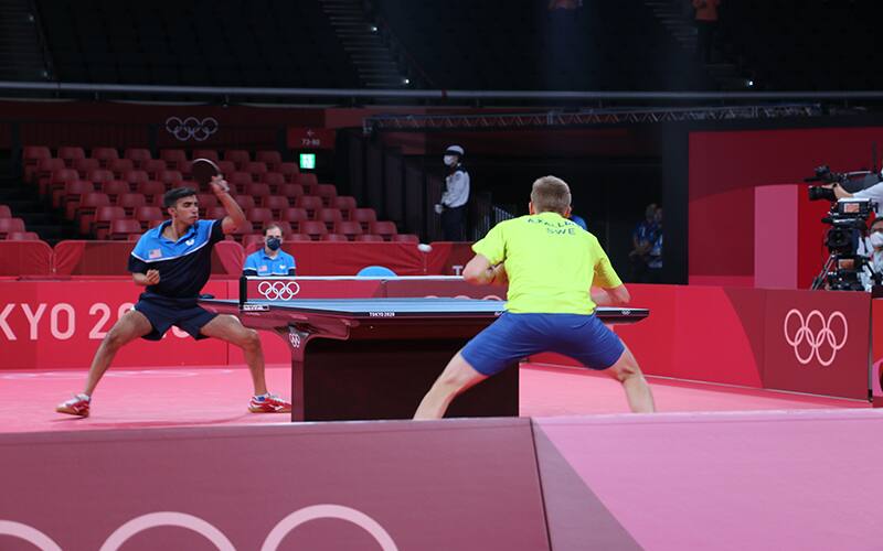 Nikhil Kumar, USA vs Anton Kaellberg, Sweden Round 2 of the 2020 Tokyo Olympics at the Tokyo Metropolitan Gymnasium.