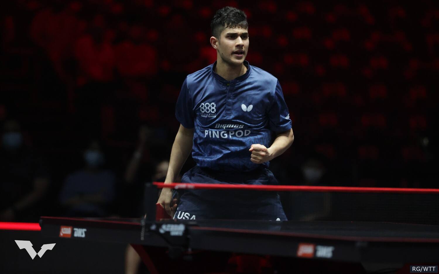 Kanak Jha at 2022 WTT Singapore Grand Smash.
