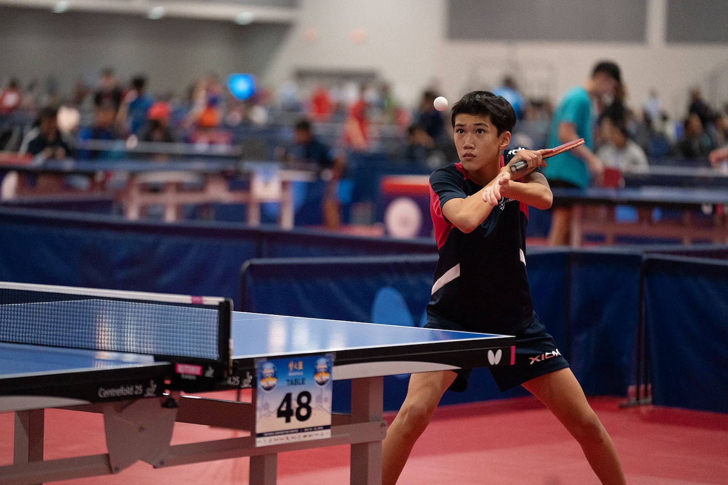 Day one at the 2022 U.S. Open Table Tennis Championships in the Ontario Convention Center. Ontario, California. 2022.