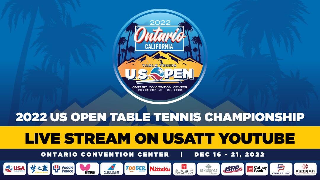 2022 U.S. Open Table Tennis Championships Livestream Banner