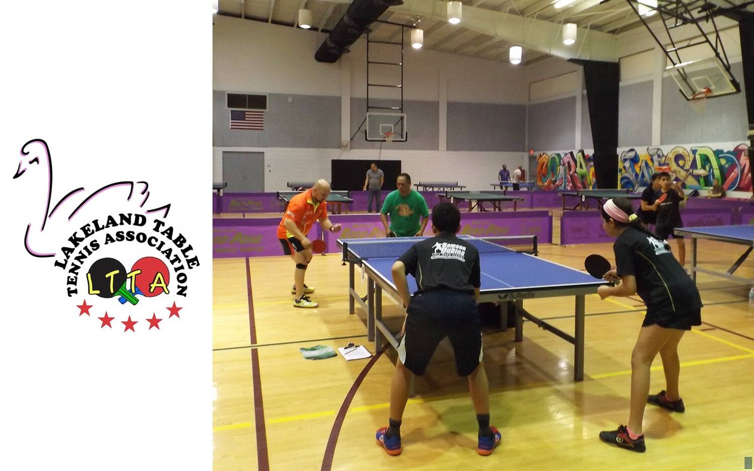 February Open Doubles Match, Lakeland Table Tennis Association, Lakeland, Florida. 2022.