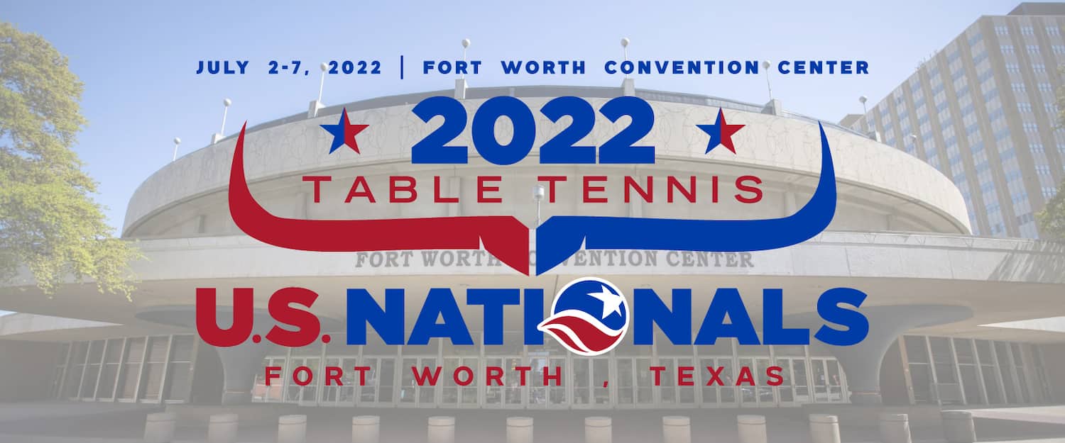 2022 USNTTC bullhorns logo over Fort Worth Convention Center