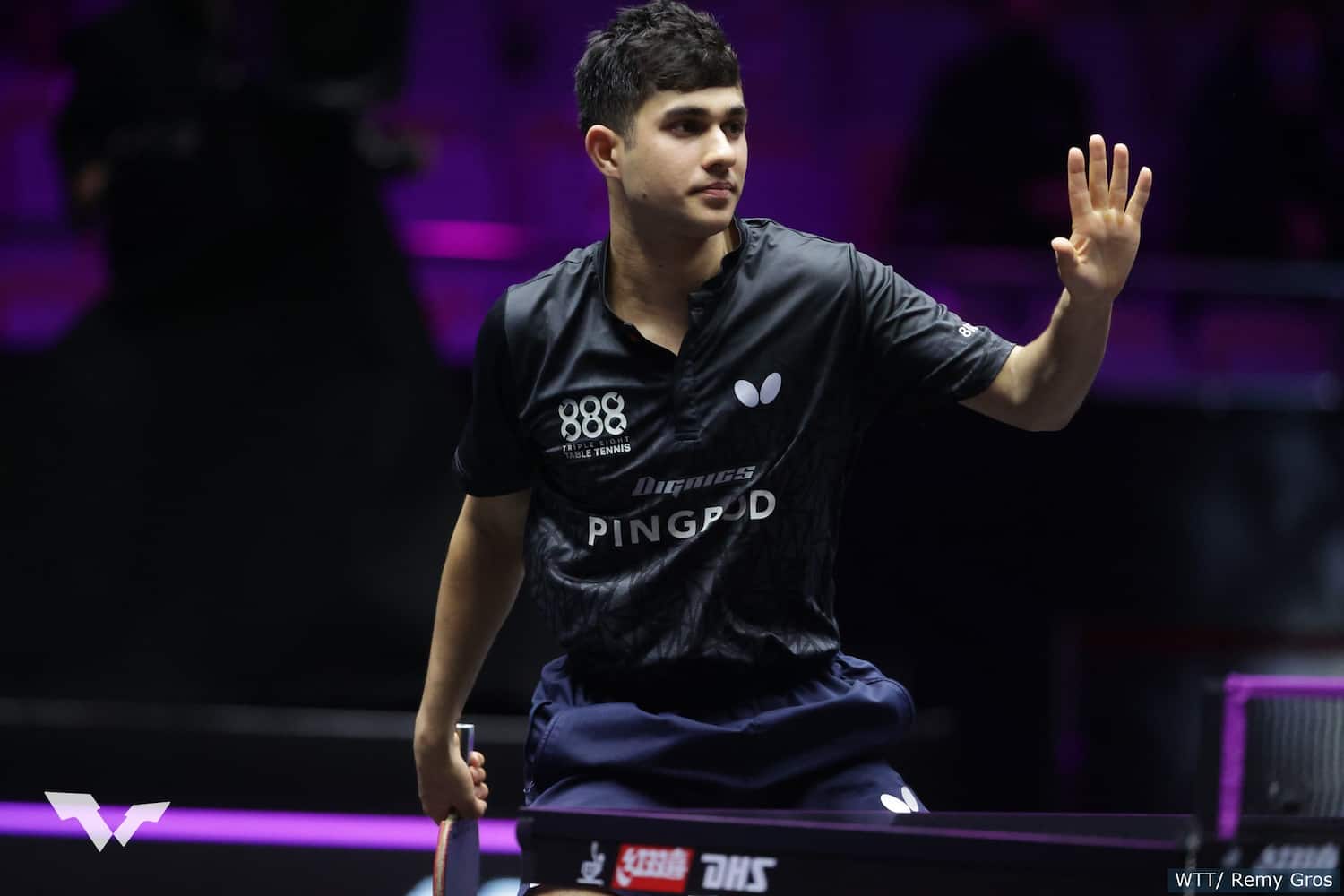 Kanak Jha - Singles - Round of 32. WTT Champions Macao 2022 Presented by Galaxy Entertainment Group, Tap Seac Multisport Pavilion Macao, Macao, China.
