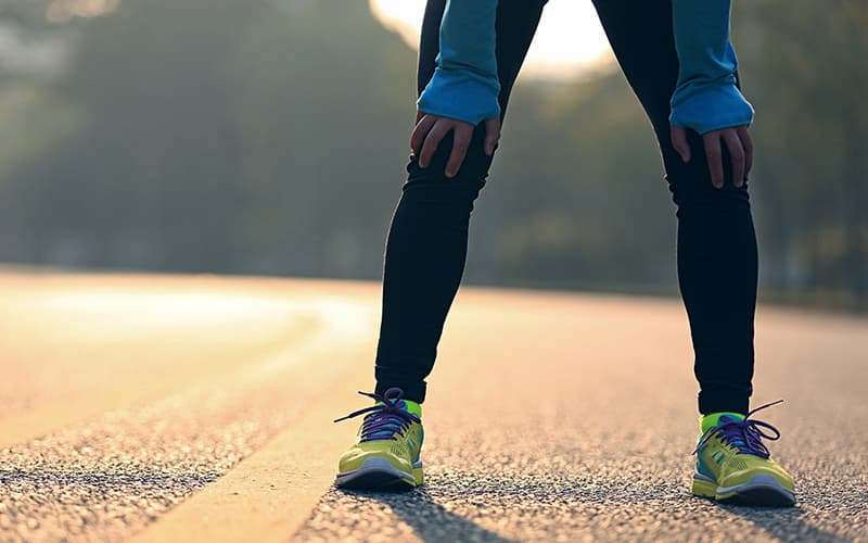 man standing after a run