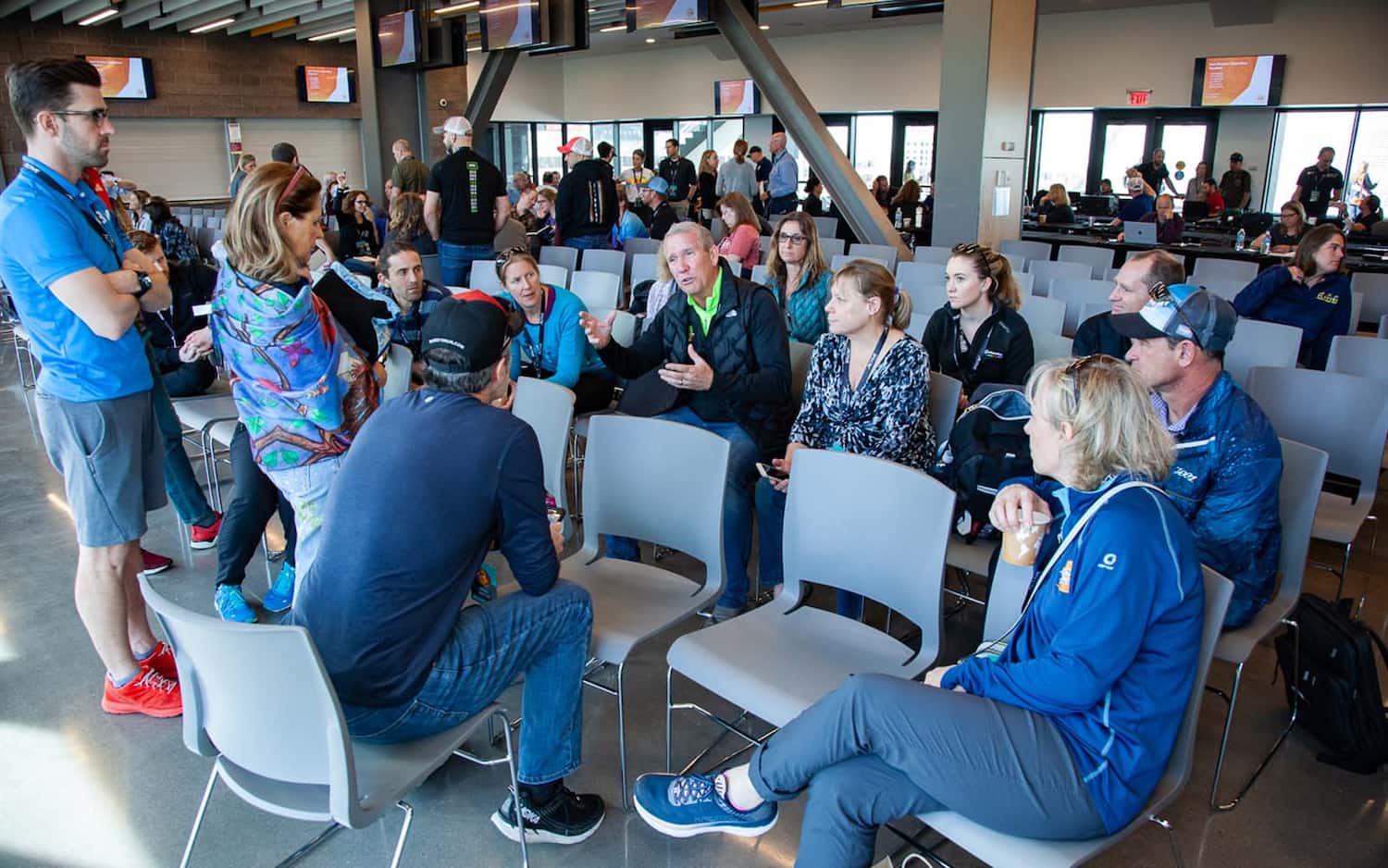 A group gathers together at endurance exchange