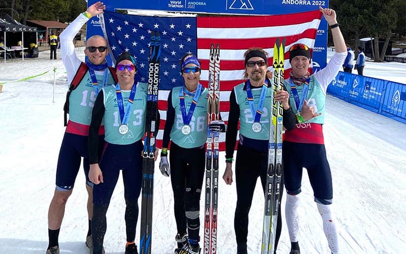 team usa in Andorra at the winter triathlon championships