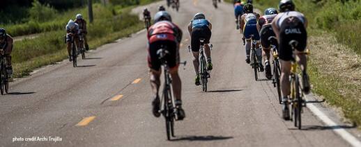 Athletes cycling