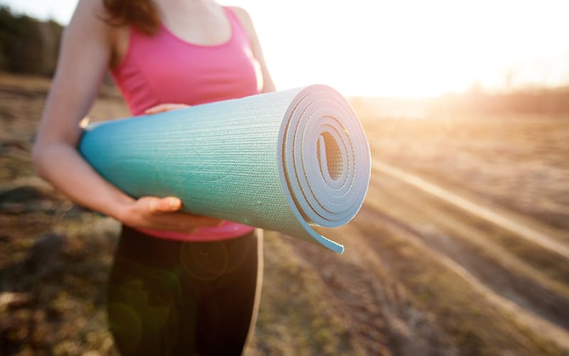 stretching yoga mat