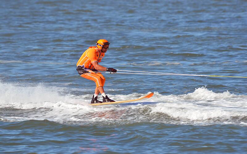 Todd Haig water ski racing at the 2017 Water Ski Racing World Championships in Tacoma, Wash.