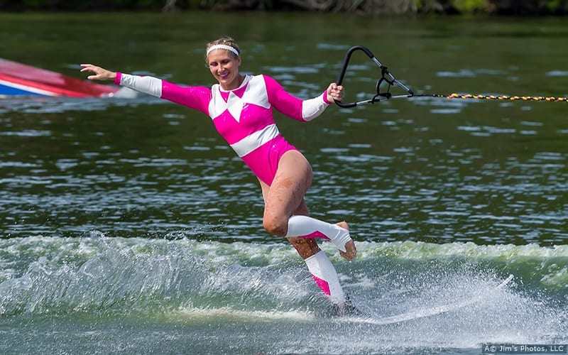 Brea Imse swivel skiing