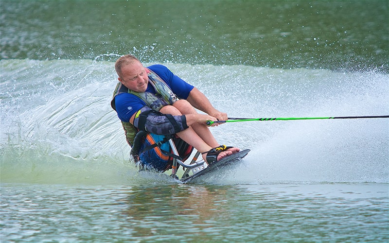 Adaptive water ski athlete Robbie Parks