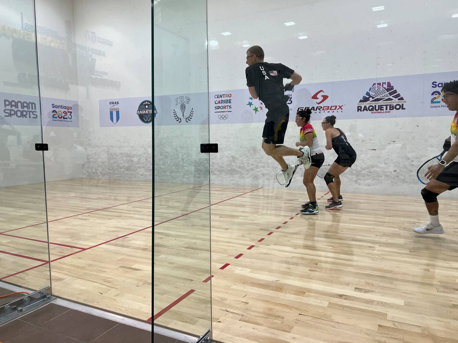 Mixed Doubles action at the 2023 Pan American Racquetball Championships