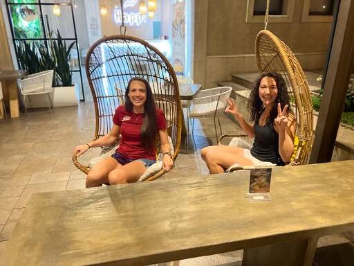 Michelle Key and Erika Manilla at the 2023 Pan American Racquetball Championships